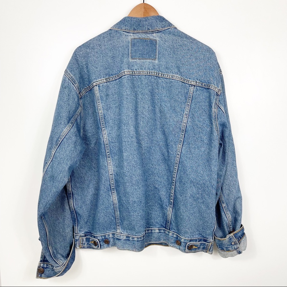 Levis Blue Denim Relaxed Trucker Jacket Mens Size M 7112 - Picture 3 of 11